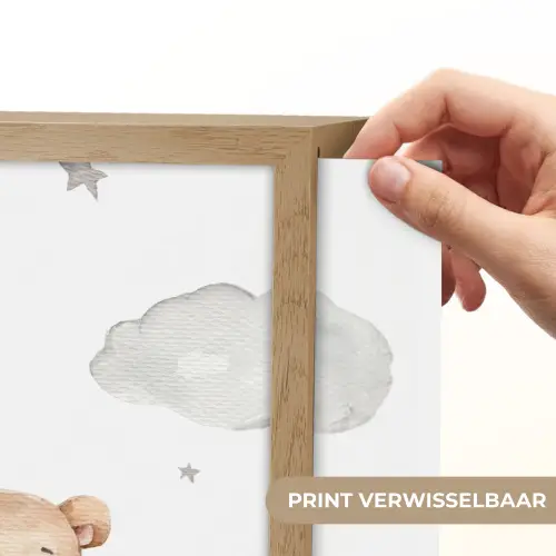 Beer - Ballon - Sterren - Kinderen Light Box met batterij (Wandlamp kind) middel -USP_websiteprintNL