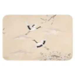 Kraanvogels - Bloesem - Beige Badmat klein -3d