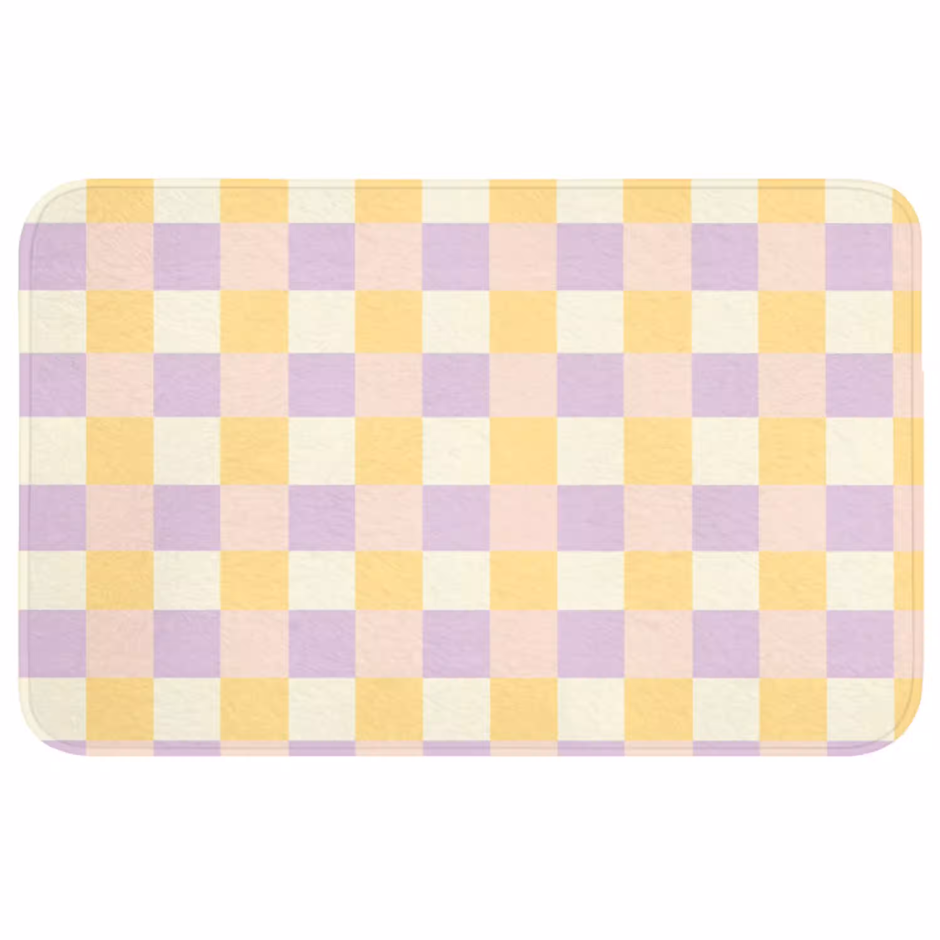 Blokjes - Lila - Geel Badmat middel 997 -3d