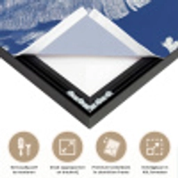 Blad - Palm - Blauw Textielframe zwart klein 947 -USP_feed_closeupNL