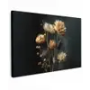 Boeket - Bloemen - Licht - Zwart canvas 2cm klein -z3d