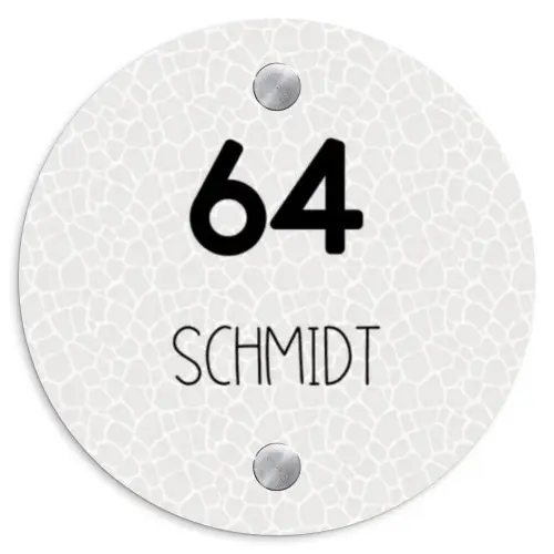 Lichte mozaïek - Modern Naambord Rond klein -3d