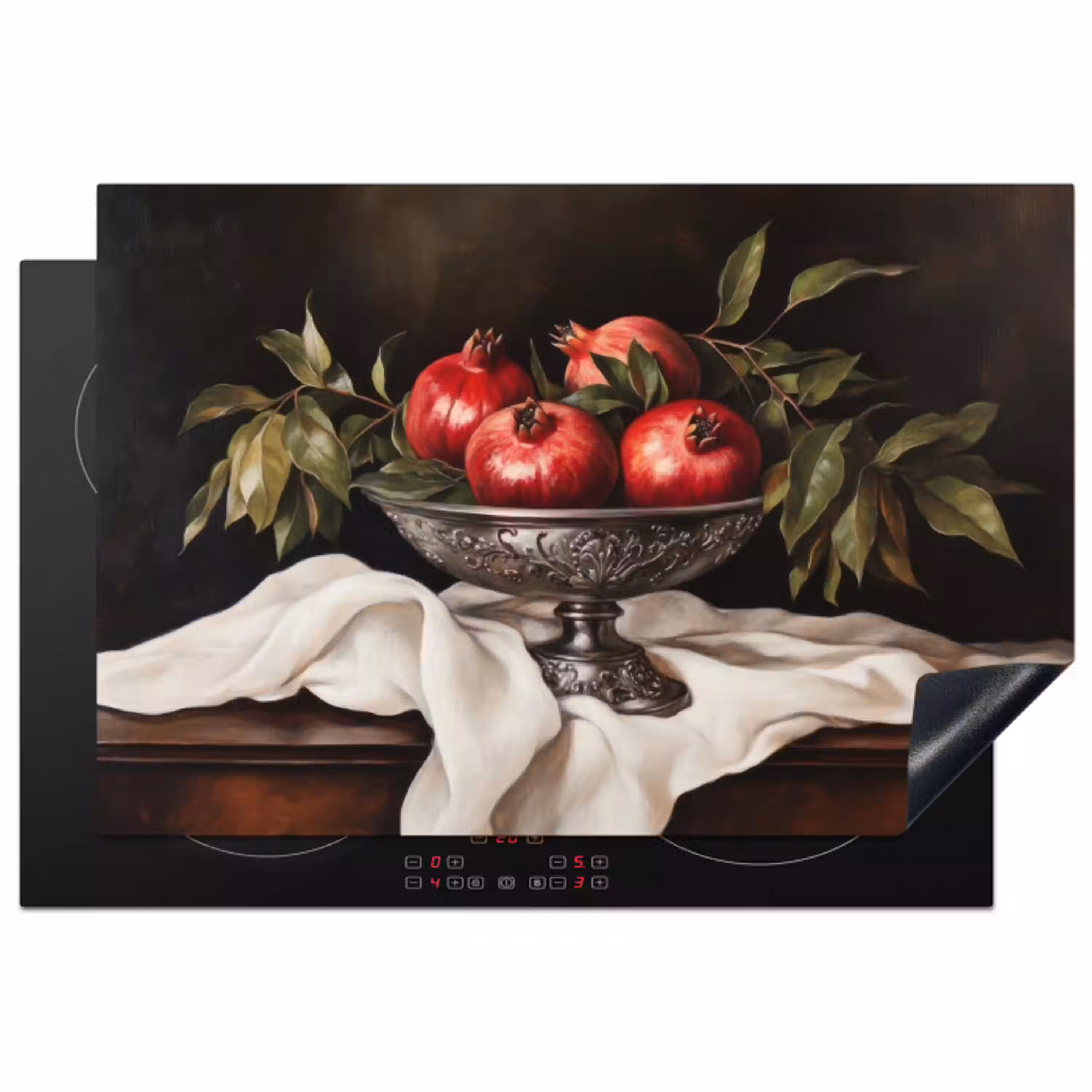 Granaatappels - Klassiek - Vintage Inductie beschermer vinyl 3mm klein -3d
