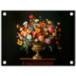 Goud - Bloemen - Kleuren - Vaas tuinposter los doek klein -3d
