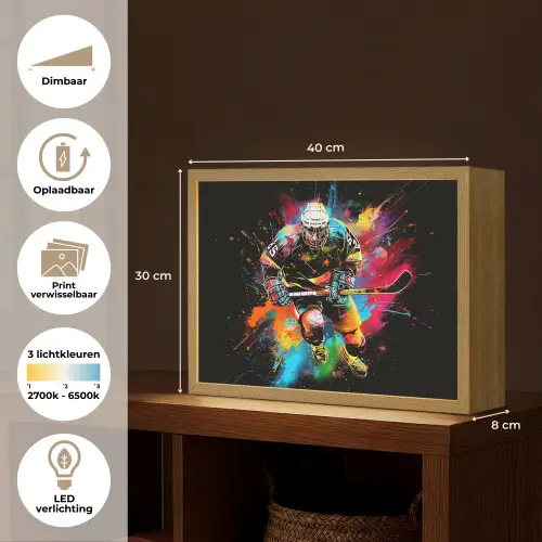 Graffiti - Sport - IJshockey - Hockey Light Box met batterij (Wandlamp) middel -USP_websiteoverzichtNL