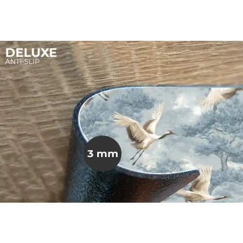Wolken - Kraanvogels - Blauw Placemat vinyl groot 368 -closeup