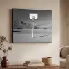 Basketbalpaal - Landschap - Zand - Wit Textielframe zwart klein -sfeer3