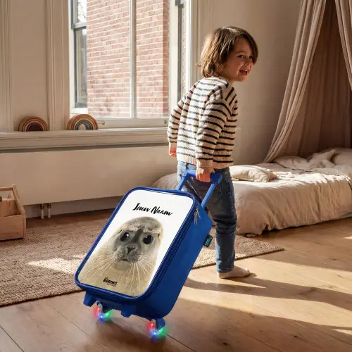 Zyon Zeehond Kinderkoffer - Blauw klein -sfeer1