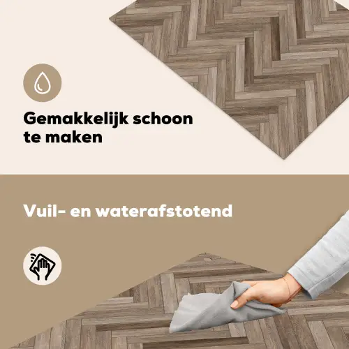 Patronen - Hout - Bruin Inductie beschemer met haakjes klein 777 -ky-schoon-nl
