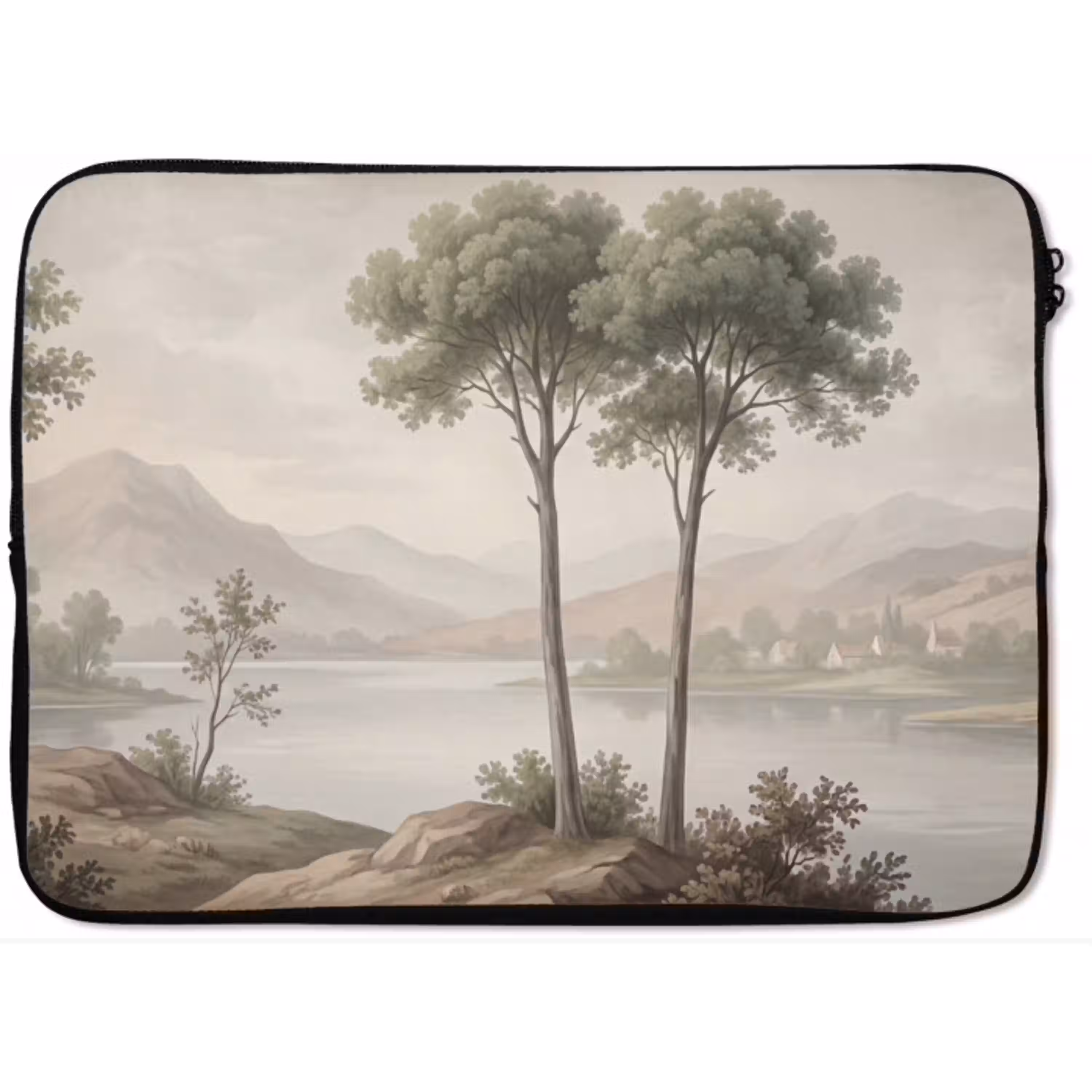 Bomen - Meer - Bergen - Illustratie laptophoes neopreen klein -zkaufland3dotto