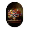 Kleur - Bloemen - Vintage - Bloemenvaas Wandcirkel Ovaal Forex klein -3d