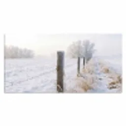 Hek - Sneeuw - Mist - Platteland - Nostalgisch Muismat XXL klein -3d_leeg