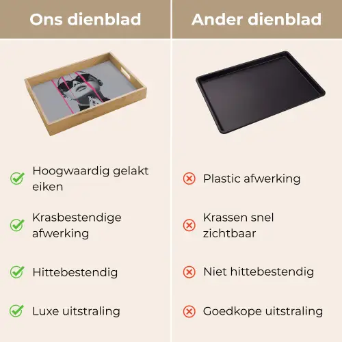 Portret - Vrouw - Zonnebril - Verfdruppels Dienblad Rechthoek middel -USP_VergelijkingNL