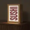 Sushi - Rood - Japandi - Decoratie Light Box met kabel (Tafellamp) klein -z3d_website