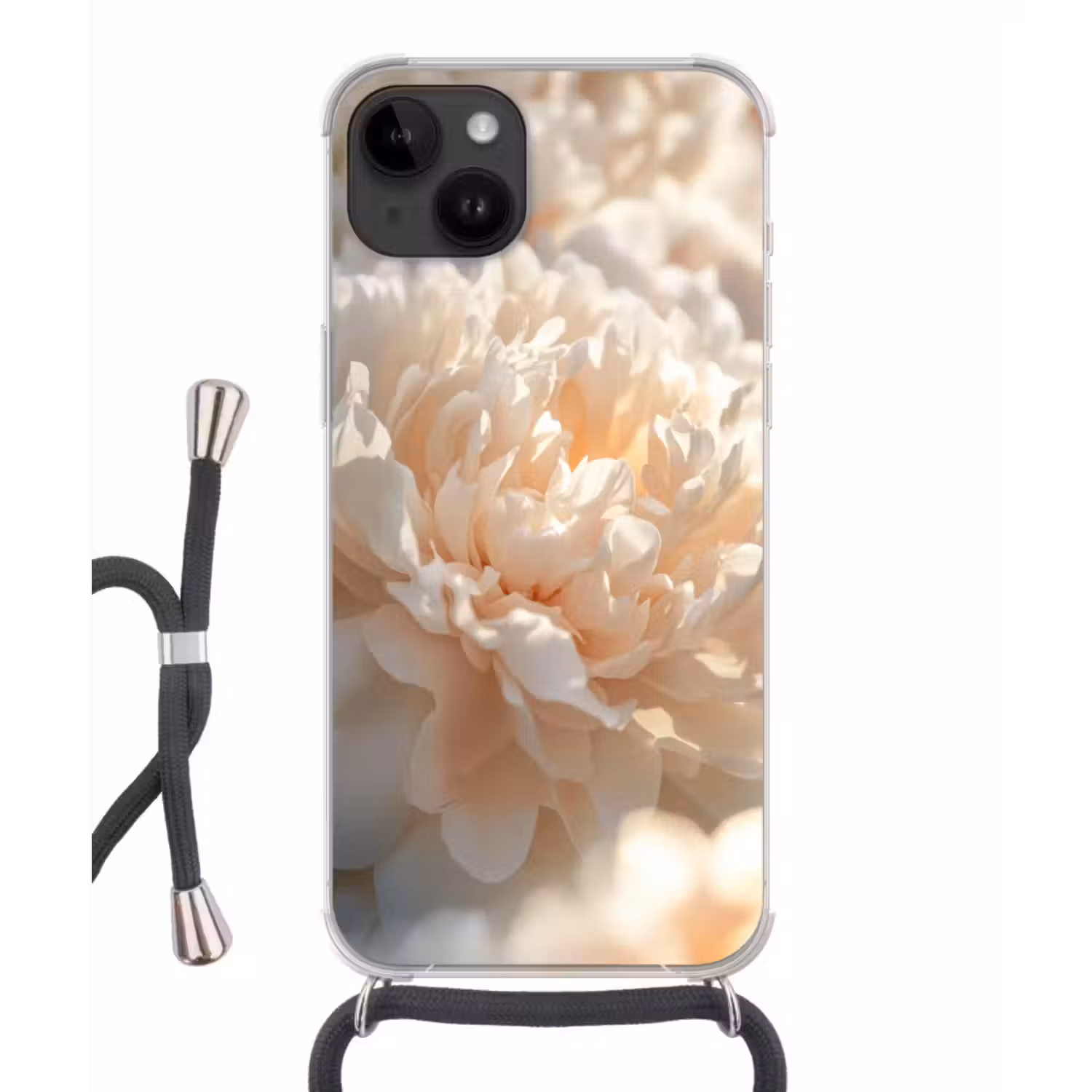 Telefoonhoesje crossbody - Close up - Pioenroos - Lichtroze