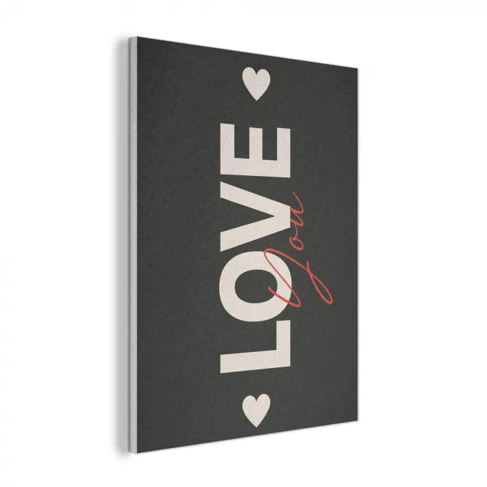 Love - Rood - Valentijn PET vilt klein -3d