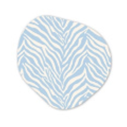 Zebra - Motief - Blauw - Wit Wandcirkel Organisch Forex 3mm klein 629 -3d