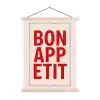 Blokletters - Rood - Kartelrand textielposter latten blank klein -3d