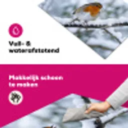 Roodborstje - Tak - Sneeuw - Winter - Levendig Inductie beschermer vinyl 3mm klein -wsfeer6_website