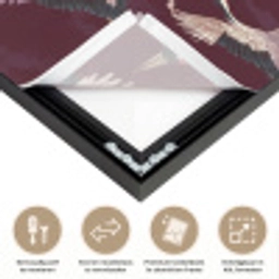 Kraanvogels - Klassiek - Bordeaux Textielframe zwart klein 947 -USP_closeupNL