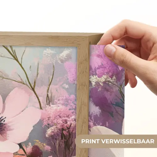 Bloemen - Kleurrijk - Bloei Light Box met batterij (Wandlamp) middel -USP_websiteprintNL