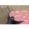 Langbenige -Tijgerkatten - Roze - Sterren Placemat vinyl groot 368 -closeup