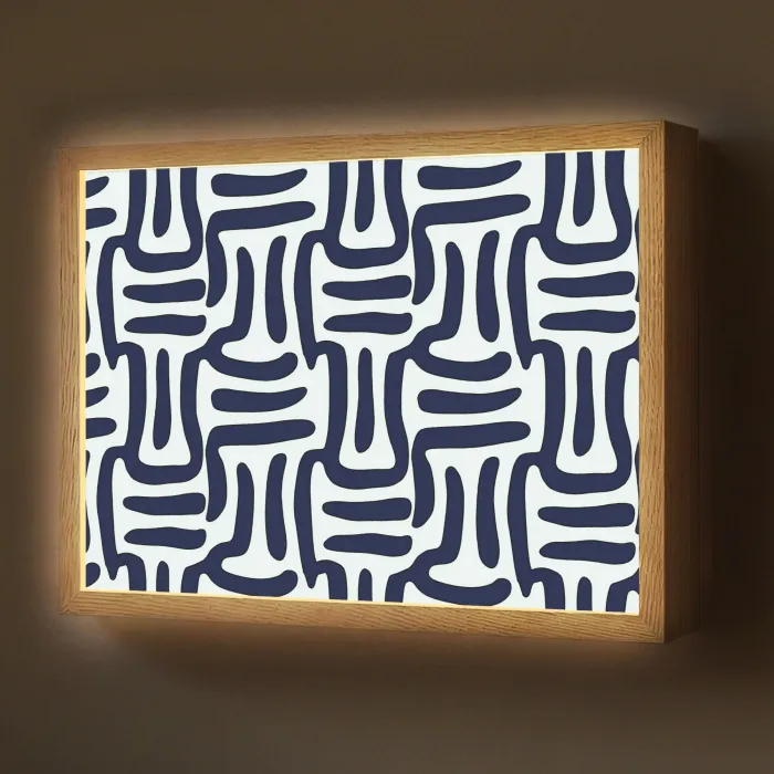 Abstract - Modern - Blauw Light Box met batterij (Wandlamp) middel 907 -z3d_website