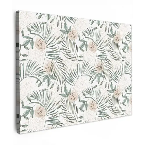 Boho - Jungle - Bloemen - Bladeren Tuinposter op houten frame 2 cm dik klein -3d