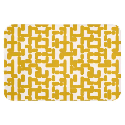 Geel - Beige - Patroon Badmat klein 997 -3d