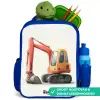 Graafmachine - Getekend - Oranje Kinderrugzak - Blauw middel -inhoud_NL