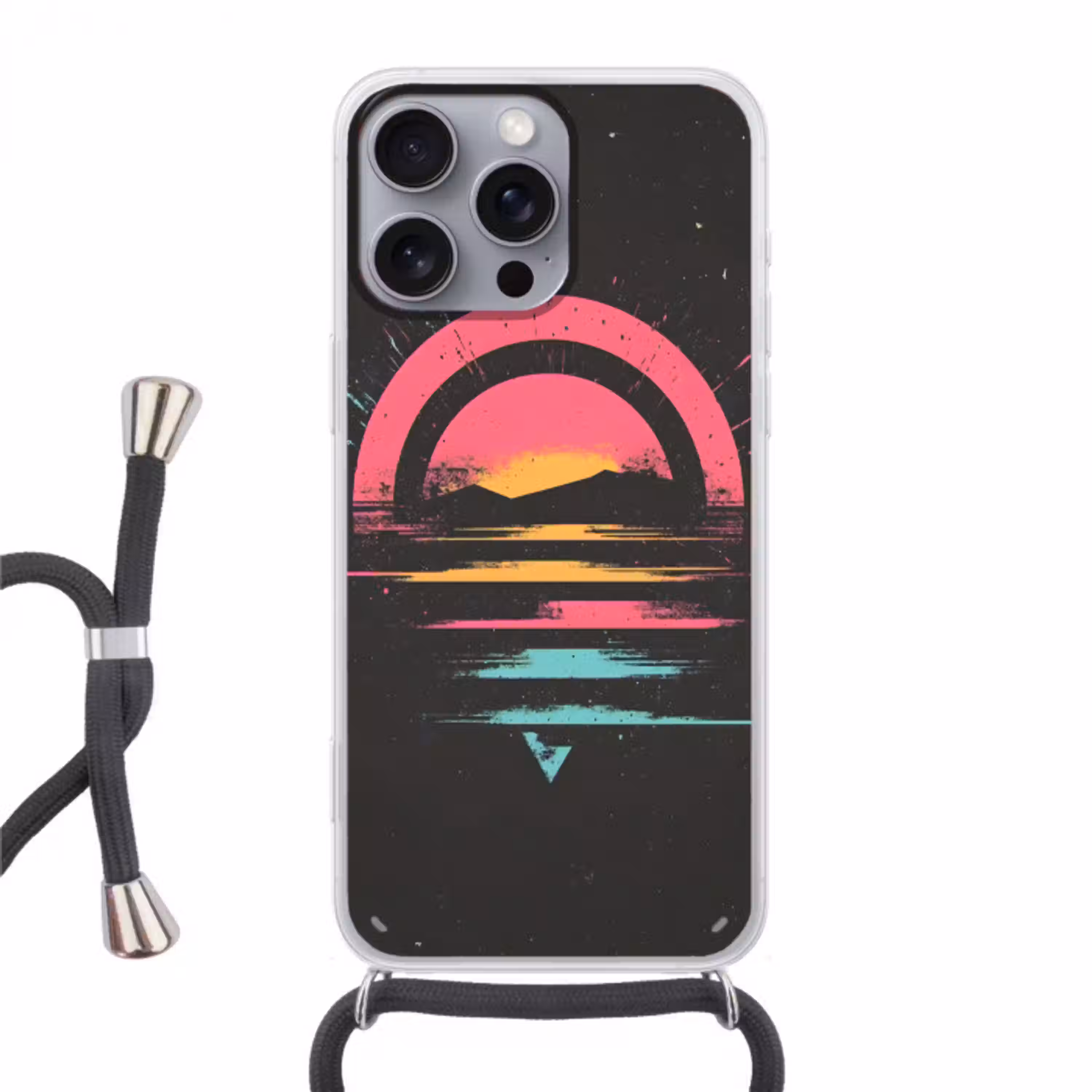Cirkel - Abstract - Roze Hoesje iPhone 16 Pro Max met koord klein -3d