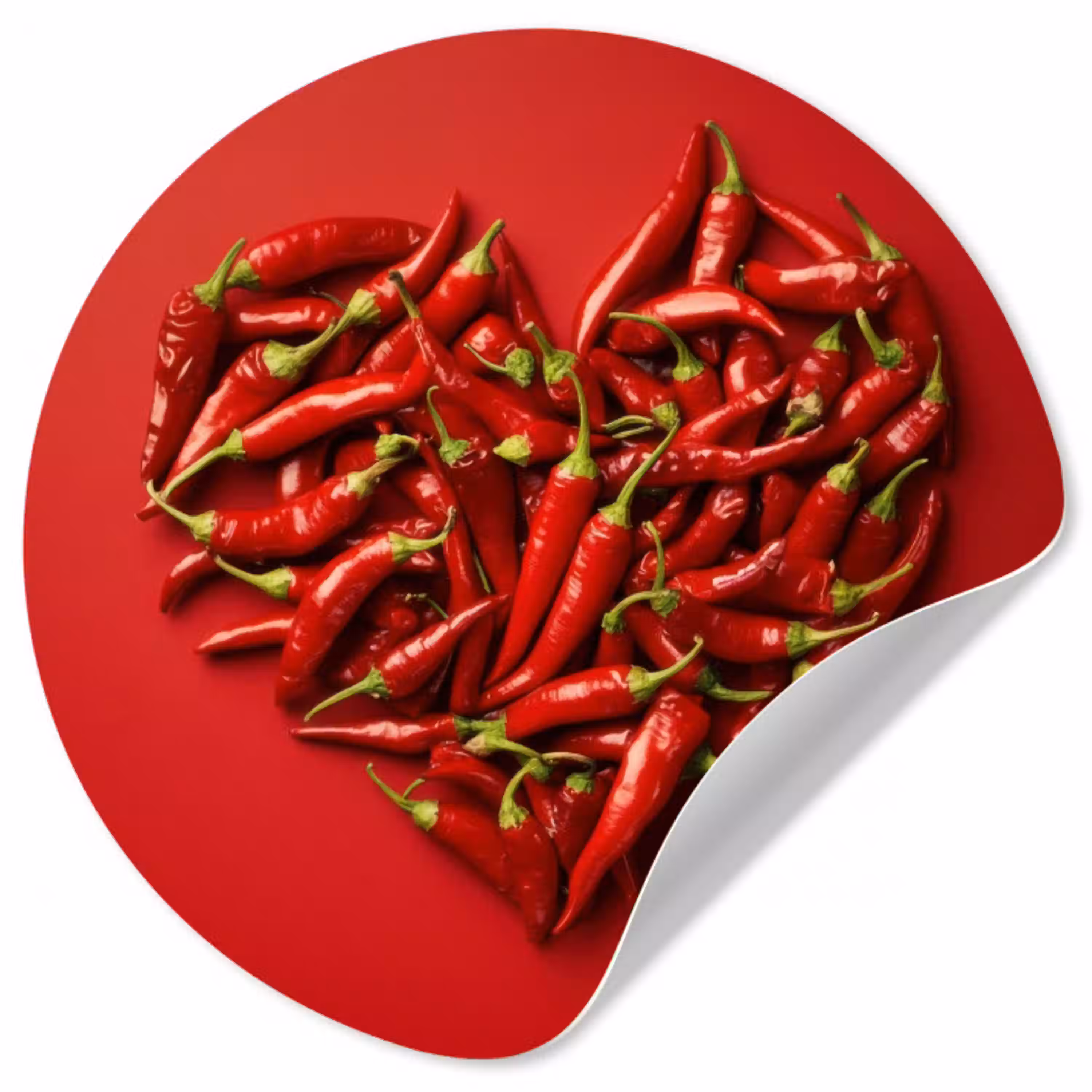 Pepers - Rood - Hart Wandcirkel behangsticker klein -3d