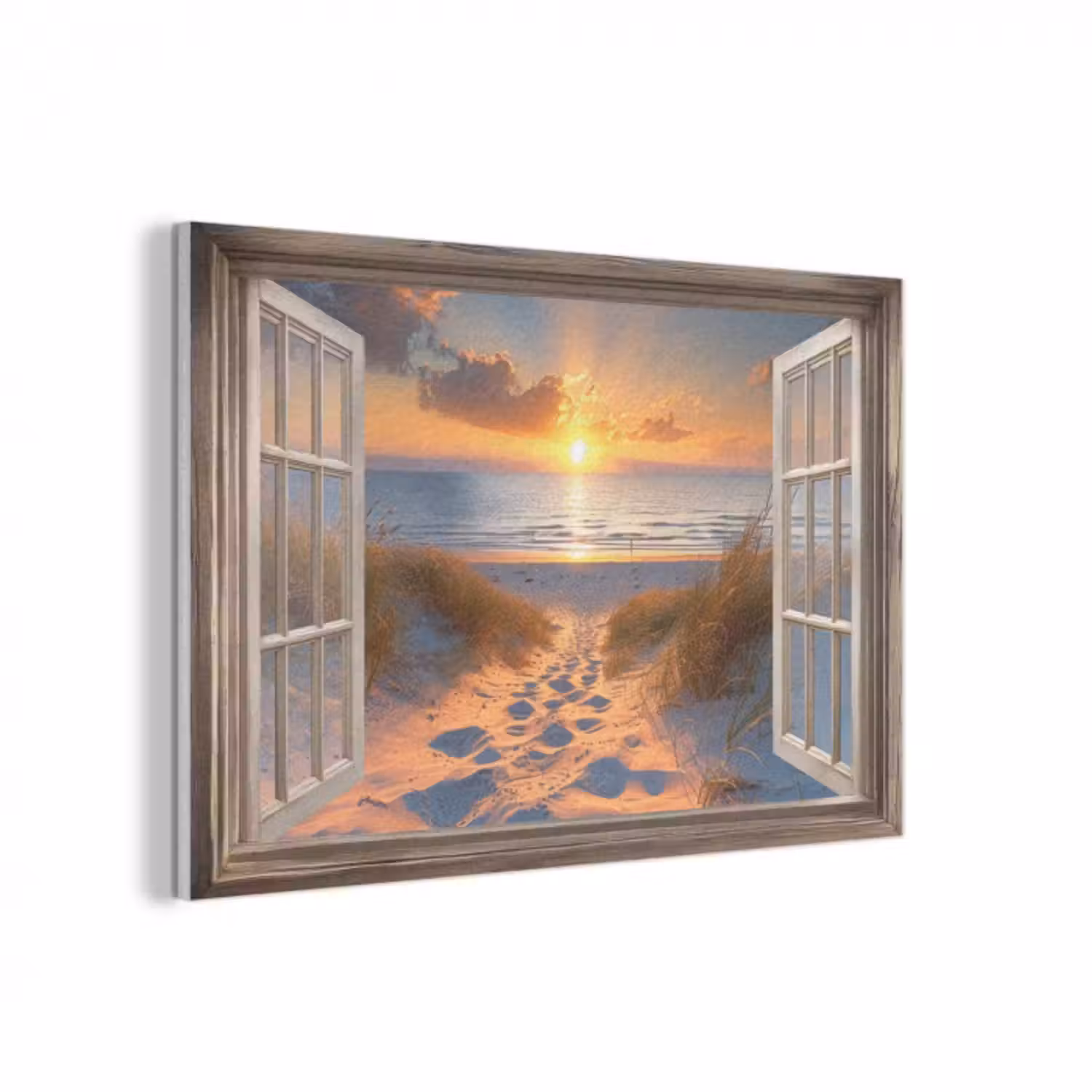Akustikbild - Durchblick - Strand - Dünen - Sonnenuntergang