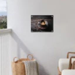Kop - Koffie - Hout - Bonen tuinposter los doek klein -sfeer8