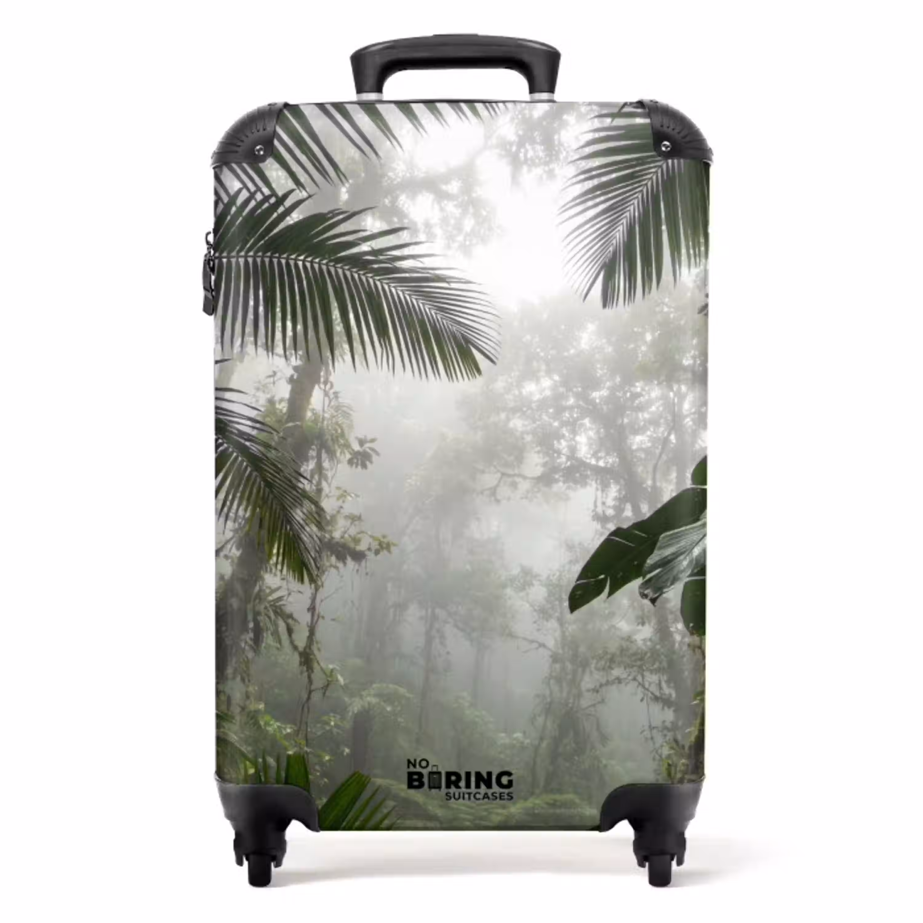 Natuur - Jungle - Mist - Groen - Bladeren NBS - Handbagage koffer - Volwassenen Unisex middel -productfoto_recht