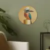 Ijsvogel - Pilaar - Koksmuts - Vogel Akoestische PET Vilt - Rond klein -sfeer2