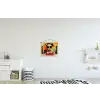 Meisje - Zonnebril - Kat - Retro textielposter latten blank klein -kinderkamer