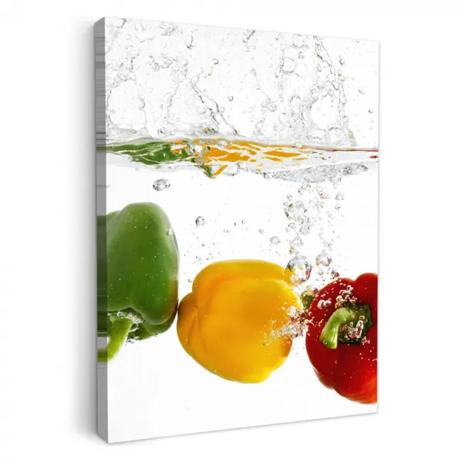 Canvas schilderij - Paprika Plons