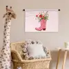 Cowboylaarzen - Roze - Boeket - Bloemen Wandkleed katoen klein -wsfeer5_kind