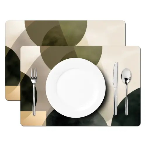 Vlakken - Abstract - Beige - Cirkels Placemat vinyl groot -zzsfeer2_Kitchenyeah-website