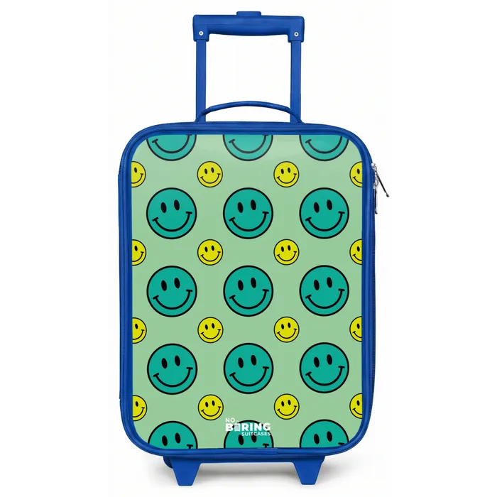 All smiles groen Kinderkoffer - Blauw klein -zz3dotto