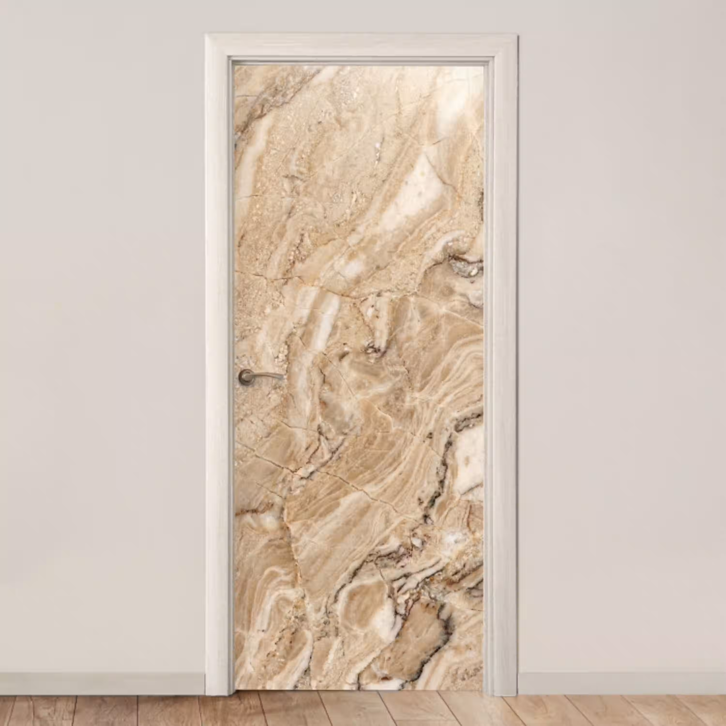 Textuur - Aders - Abstract - Modern - Beige deurposter klein -3d_beige