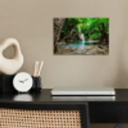 Jungle - Waterval - Planten - Water - Natuur poster papier klein -sfeer1
