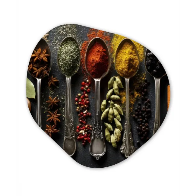 Lepels - Specerijen - Kaneel - Chili Wandcirkel Organisch Forex 3mm klein -3d