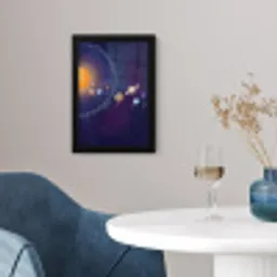 Planetenstelsel - Ruimte - Illustratie fotolijst zwart zonder passe partout klein -sfeer4
