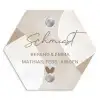 Abstract beige - Sierlijk Naambord Hexagon klein -3d