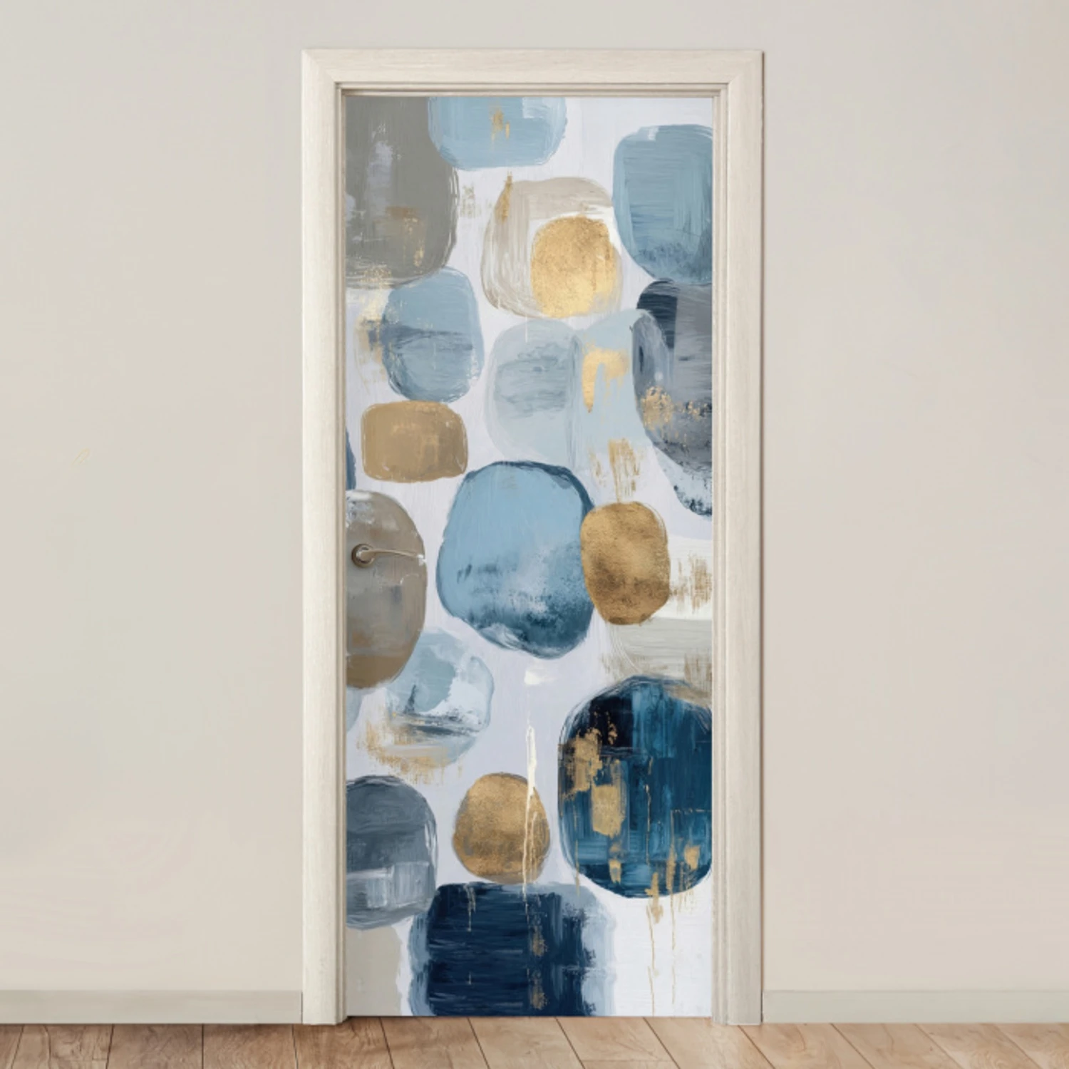 Abstract - Goud - Vormen deurposter klein -3d_beige
