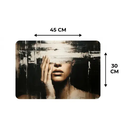 Hand - Gezicht - Strepen - Abstract Placemat vinyl groot -specs