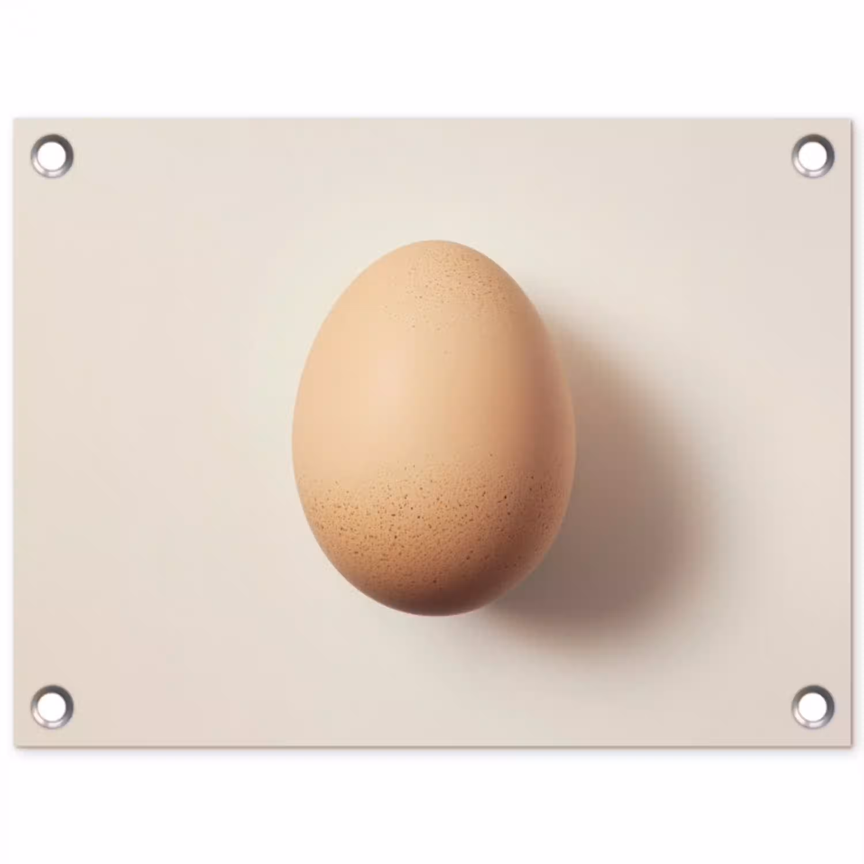 Ei - Beige - Ovaal - Egaal tuinposter los doek klein -3d