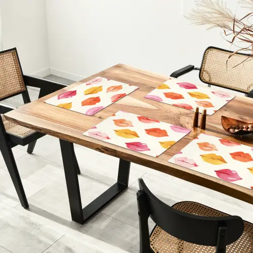 Lippen - Kleurrijk - Glanzend Placemat vinyl groot -zzsfeer4_Kitchenyeah-website